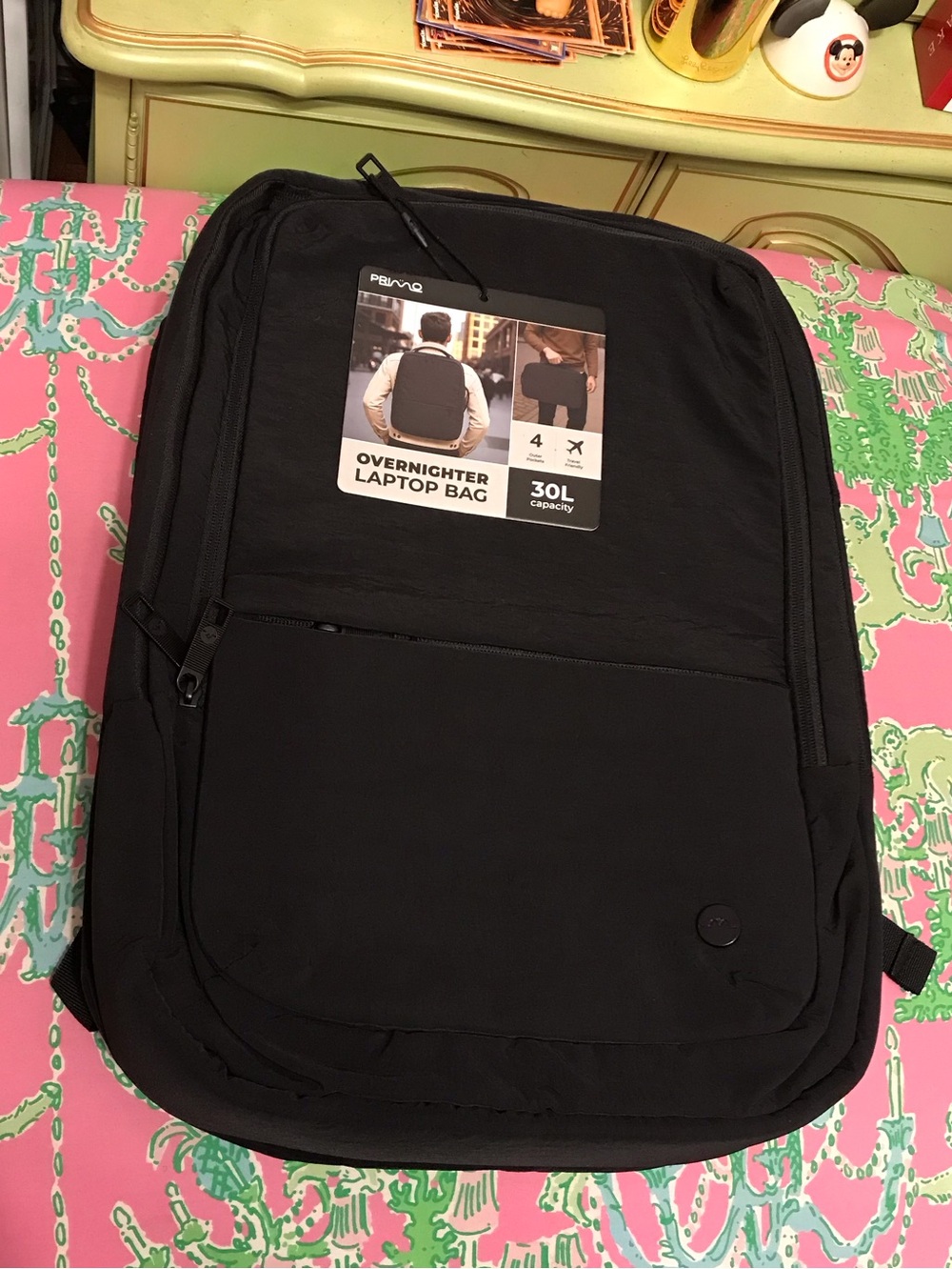 Primo Black Overnighter Laptop Backpack 30L